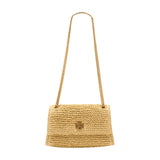 Kira Turnlock Straw Mini Purse - Tory Burch - Raffia - Beige