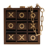 Tic Tac Toe Clutch Bag - Cult Gaia - Wood - Brown