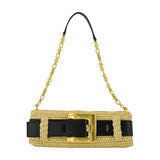Anthem Shoulder Bag - Balmain - Raffia - Beige