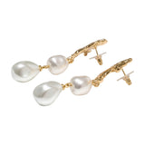 Coral Pearl Earrings - SELF PORTRAIT - Metal - Gold