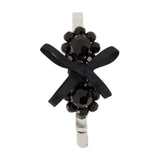 Petite Bow Mini Flower Hair Clips - Simone Rocha - Crystal - Black