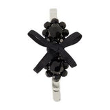 Petite Bow Mini Flower Hair Clips - Simone Rocha - Crystal - Black