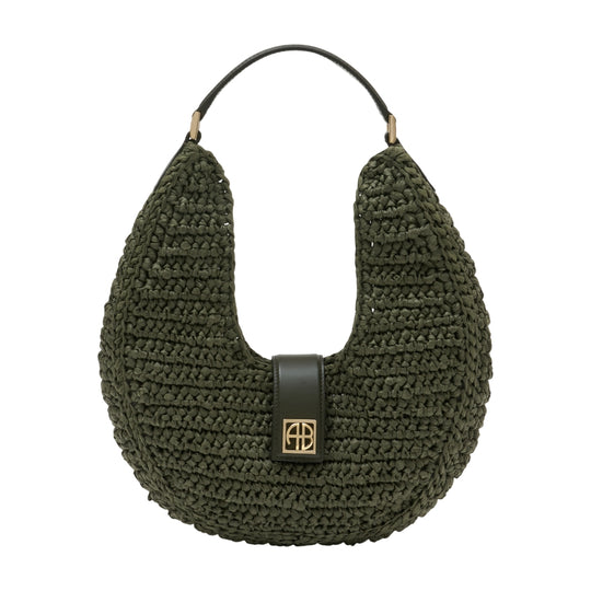 Lou Monogram Shoulder Bag - ANINE BING - Cotton - Khaki