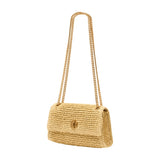 Kira Turnlock Straw Mini Purse - Tory Burch - Raffia - Beige
