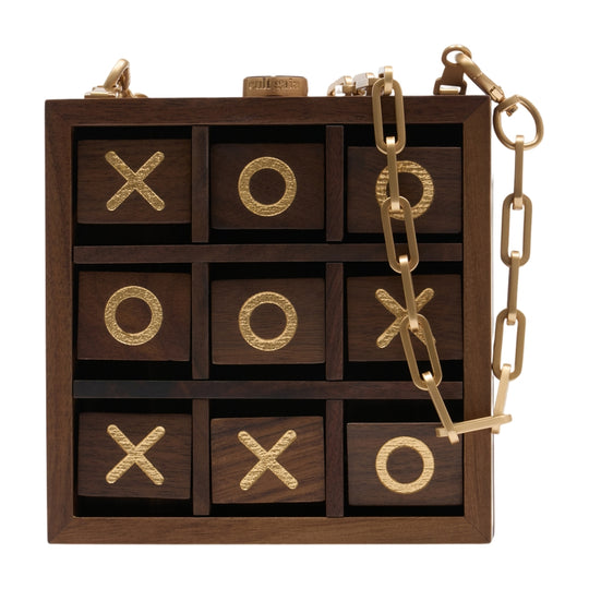 Tic Tac Toe Clutch Bag - Cult Gaia - Wood - Brown