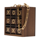 Tic Tac Toe Clutch Bag - Cult Gaia - Wood - Brown