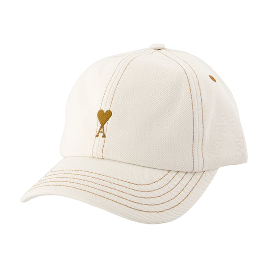 Tobacco Ami De Coeur Cap - AMI Paris - Cotton - White