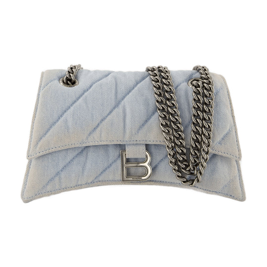 Hobo Crush S Bag - Balenciaga - Denim - Blue