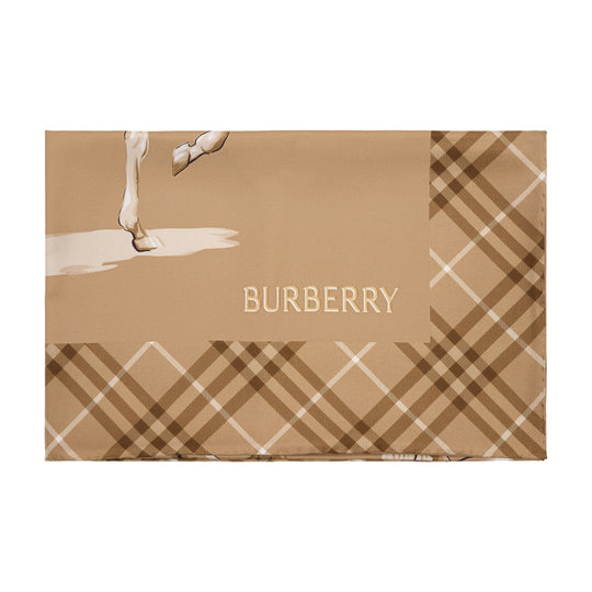 Horseman Silk Square - Burberry - Silk - Beige