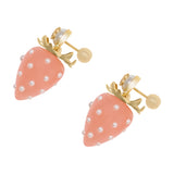 Strawberry Earrings - Casablanca - Metal - Pink