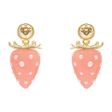 Strawberry Earrings - Casablanca - Metal - Pink