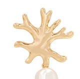 Coral Pearl Earrings - SELF PORTRAIT - Metal - Gold