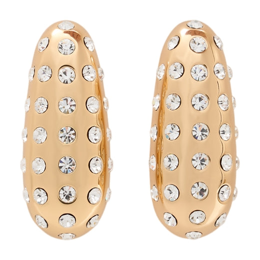 Crystal Bar Earrings - SELF PORTRAIT - Metal - Gold