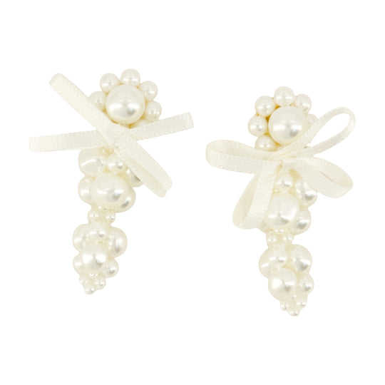 Petite Bow Earrings - Simone Rocha - Synthetic - White