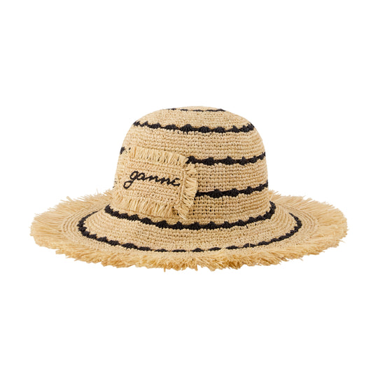 Stripe Hat - Ganni - Raffia - Multi